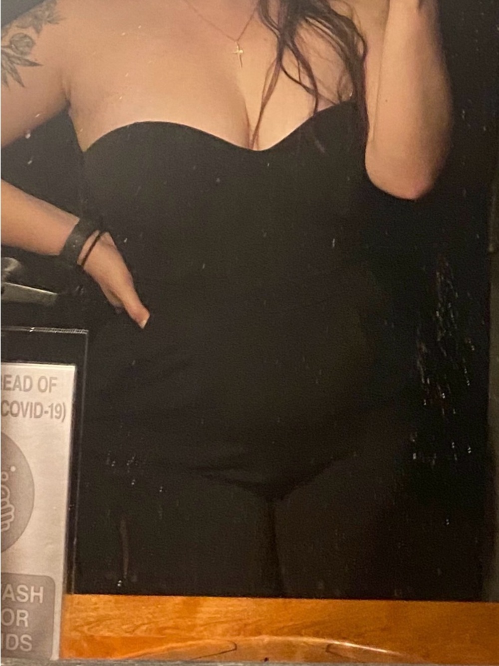 Express Strapless Black Ankle Length Jumpsuit